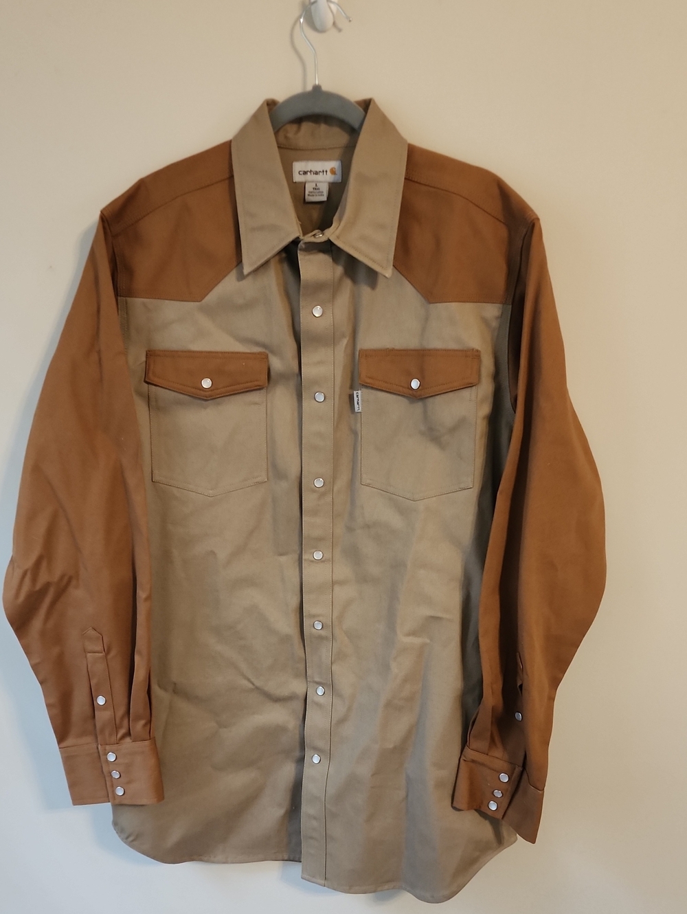 Carhartt Men’s Two-Tone Tan and Brown Work Shirt